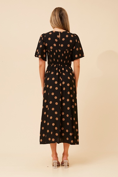 CAMBRIA POLKA DOT MIDI DRESS