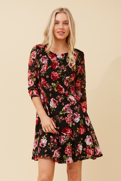 CAMILA FLORAL LACE SHORT DRESS