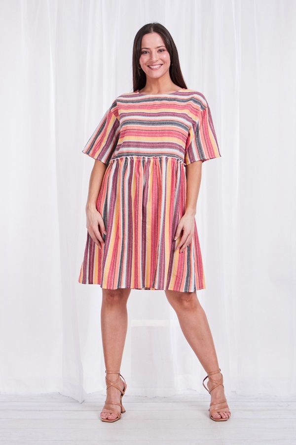 CANDY STRIPE BABYDOLL DRESS