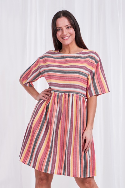 CANDY STRIPE BABYDOLL DRESS