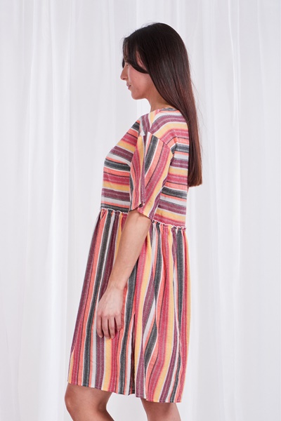 CANDY STRIPE BABYDOLL DRESS