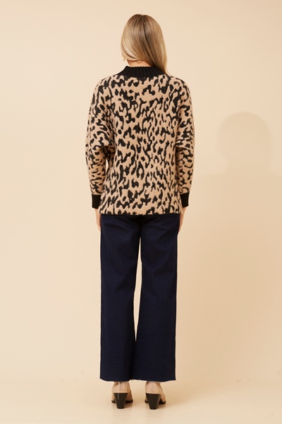 CANYON ANIMAL PRINT KNIT PULLOVER