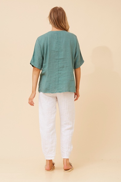 CARENA FLORAL LINEN TOP