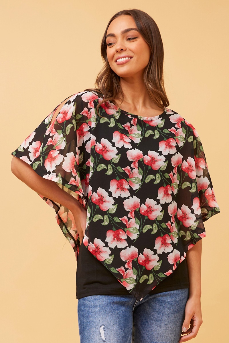 CAREY DOUBLE LAYER FLORAL TOP