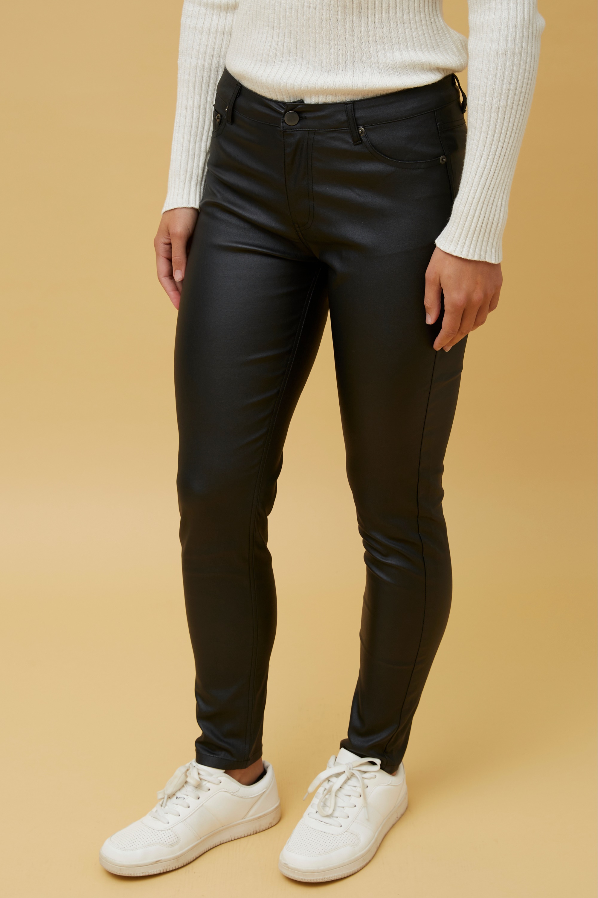 CARIS VEGAN LEATHER PANTS