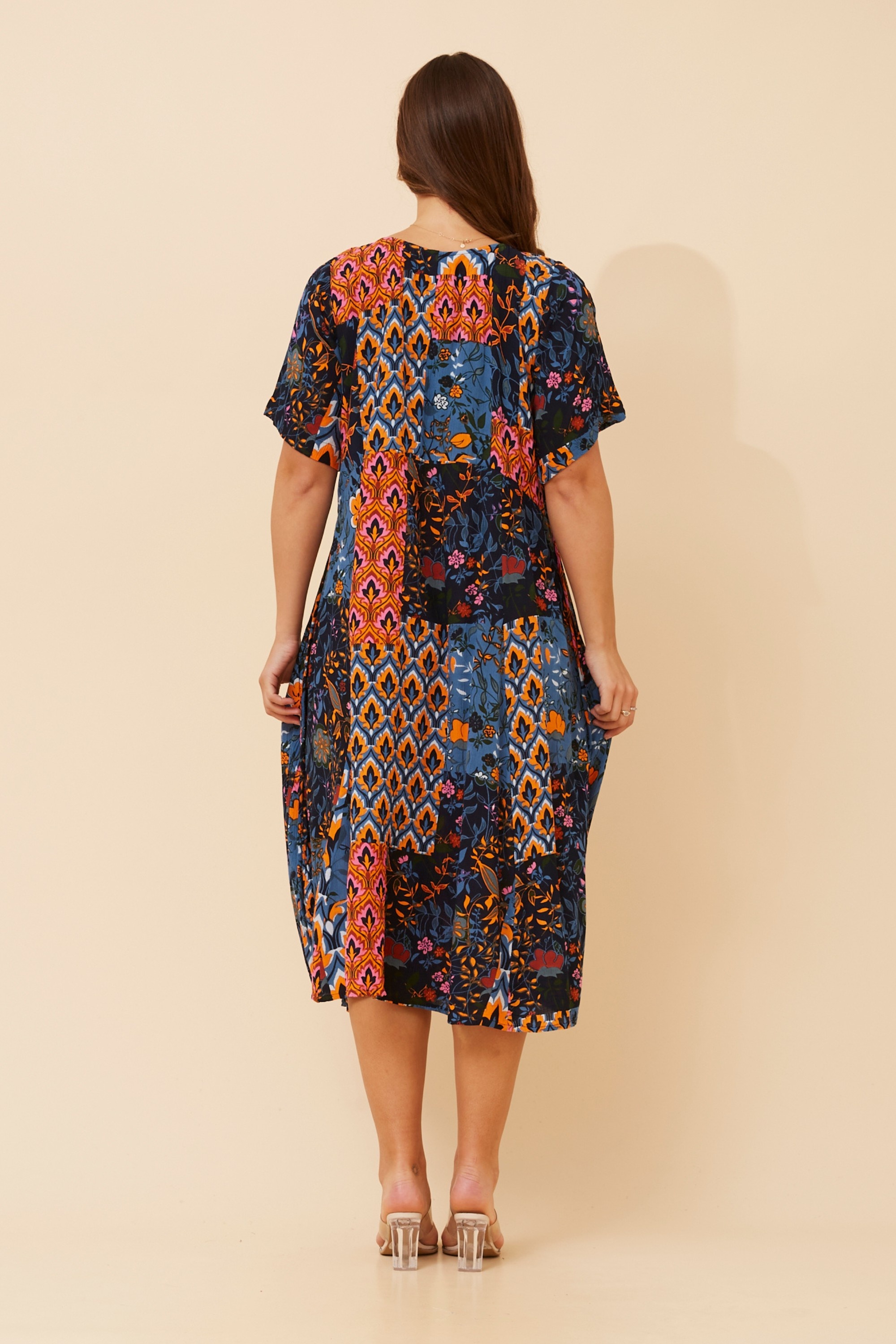 CARLA PATCHWORK MIDI DRESS