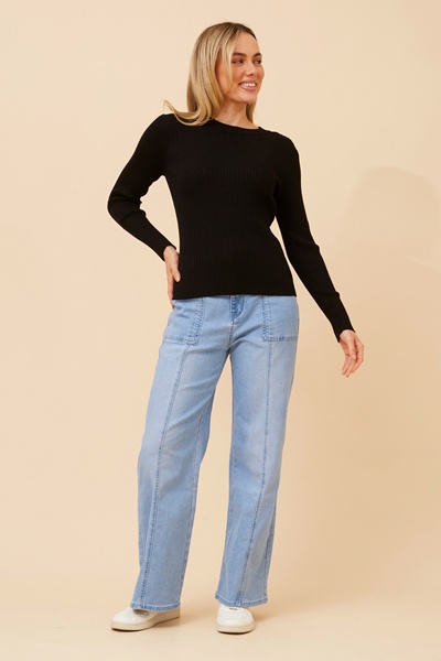 CARLETTA SOLID KNIT PULLOVER