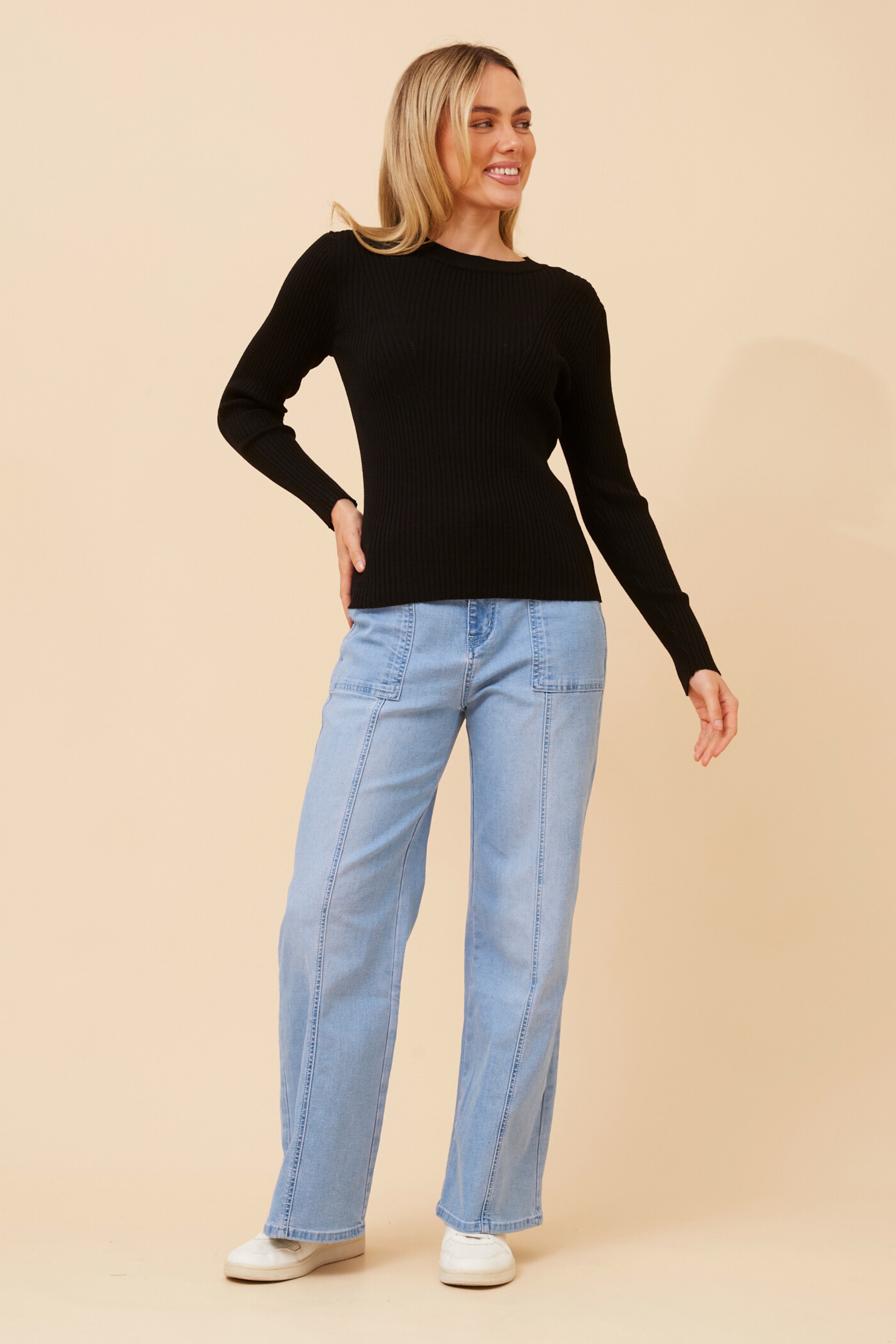 CARLETTA SOLID KNIT PULLOVER