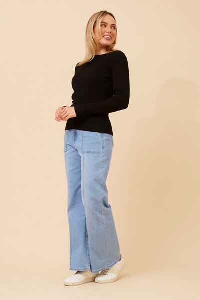 CARLETTA SOLID KNIT PULLOVER
