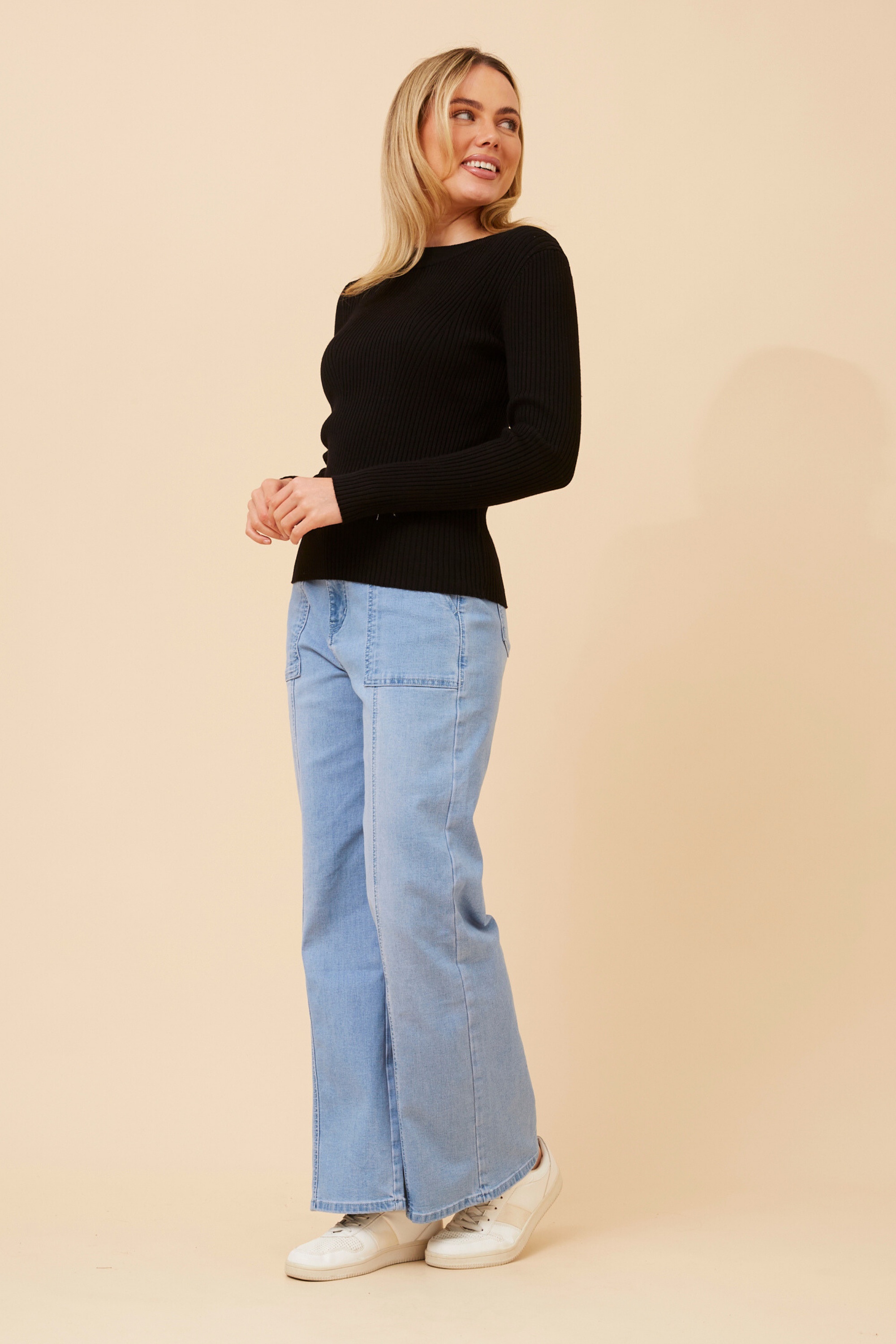 CARLETTA SOLID KNIT PULLOVER