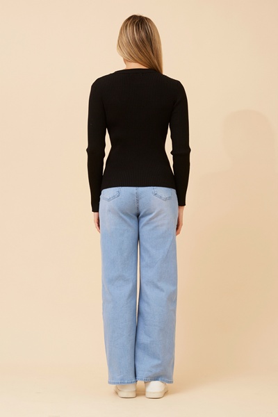 CARLETTA SOLID KNIT PULLOVER