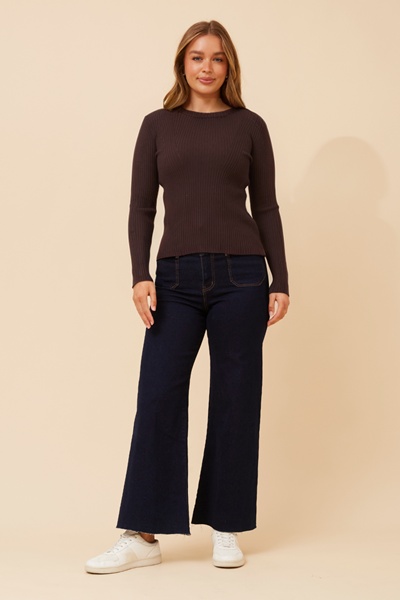 CARLETTA SOLID KNIT PULLOVER