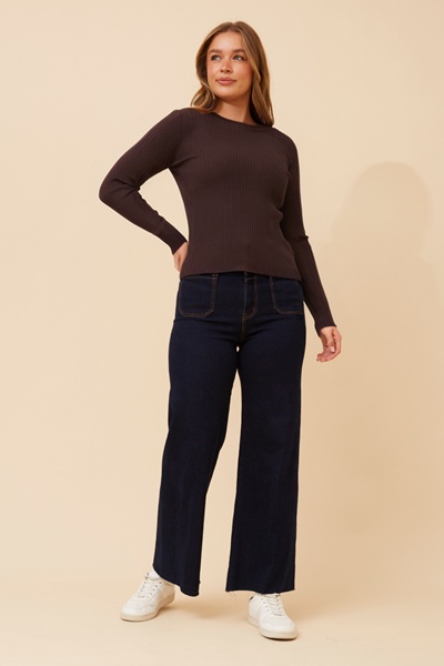 CARLETTA SOLID KNIT PULLOVER