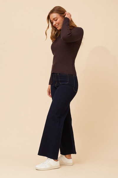 CARLETTA SOLID KNIT PULLOVER
