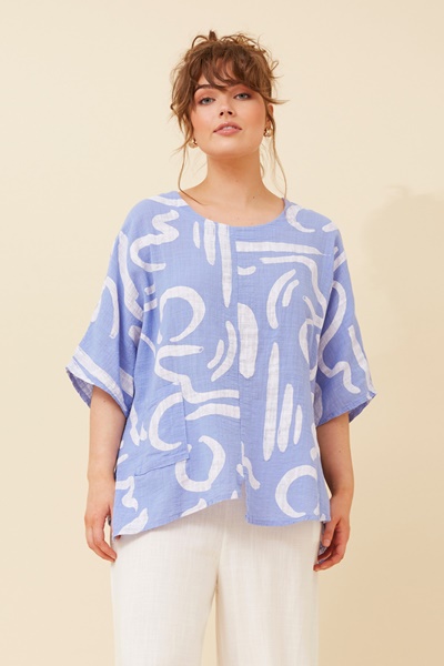 CARMELLA ABSTRACT PRINT TOP