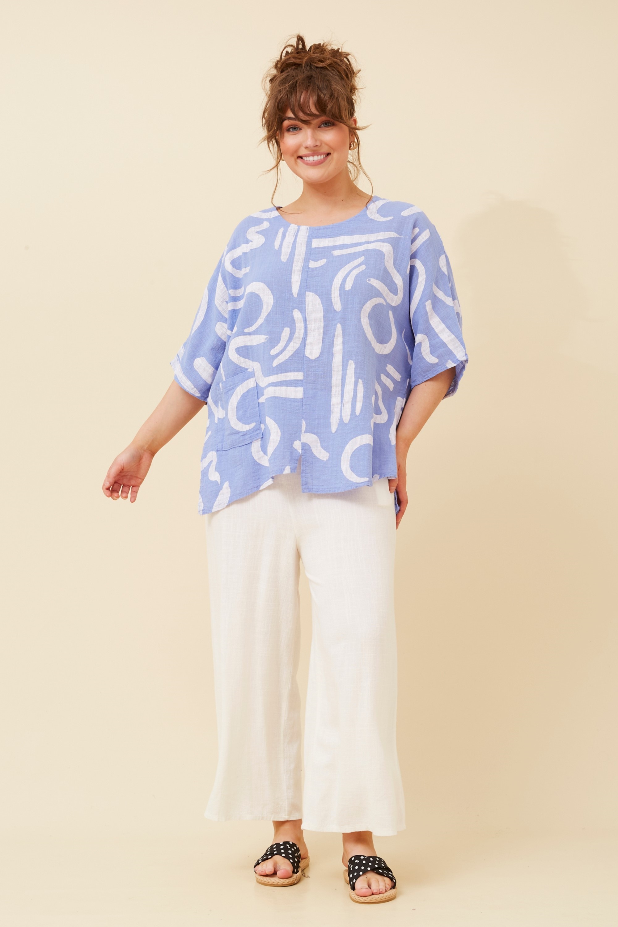 CARMELLA ABSTRACT PRINT TOP