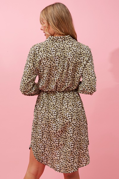 CAROL ANIMAL PRINT SHIRT DRESS