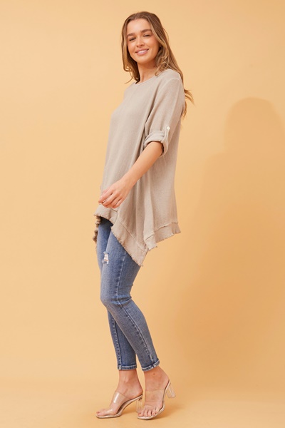 CARRERA ROLL-UP SLEEVE TOP