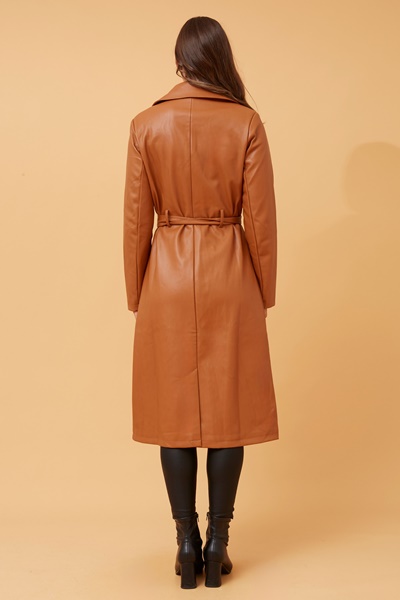 CARTIA FAUX LEATHER COAT