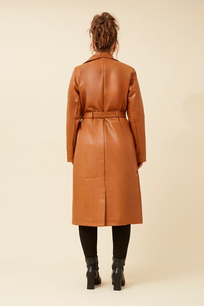 CARTIA VEGAN LEATHER TRENCH COAT