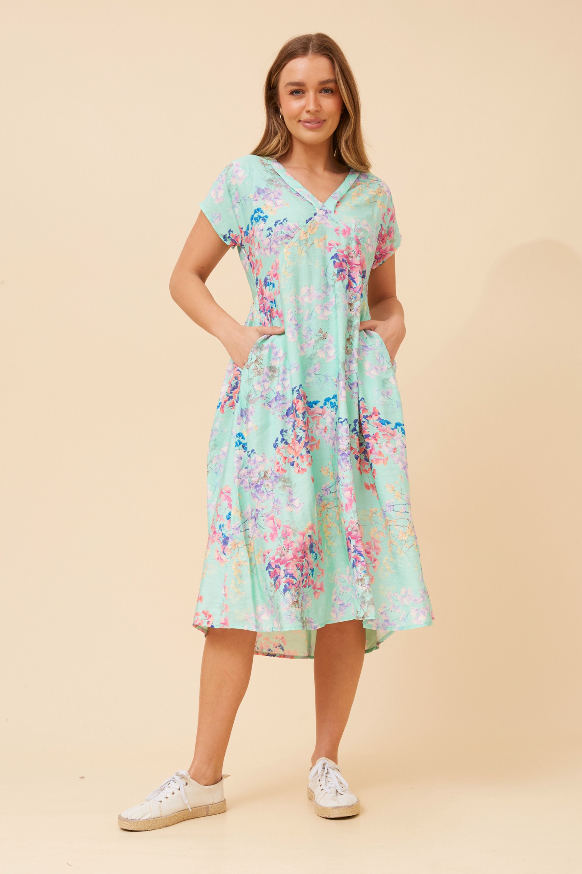 CASPIAN FLORAL MIDI DRESS
