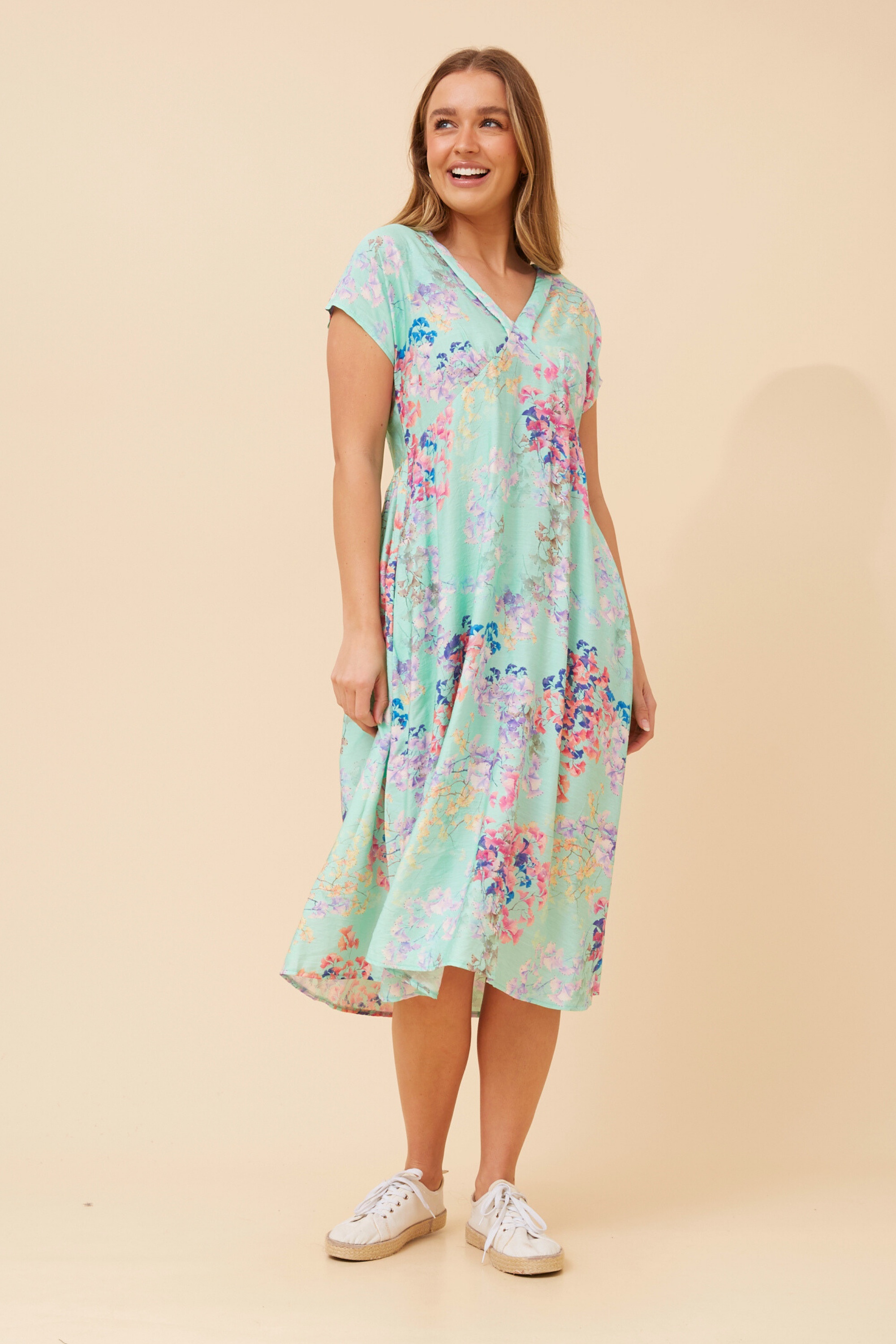 CASPIAN FLORAL MIDI DRESS