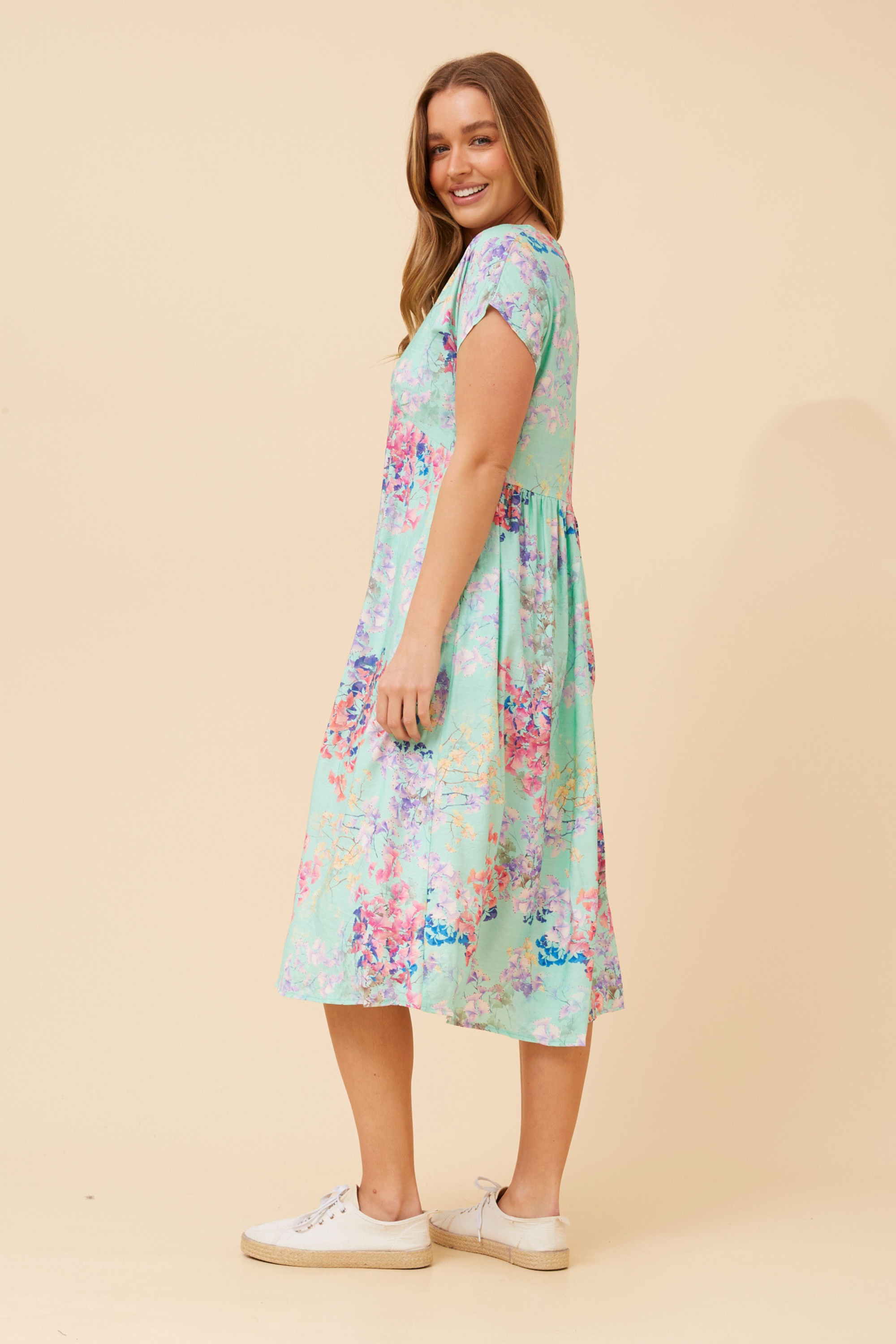 CASPIAN FLORAL MIDI DRESS