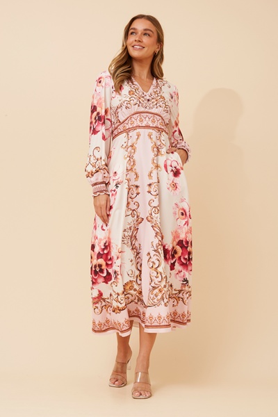 CATALEYA ARABESQUE PRINT DRESS