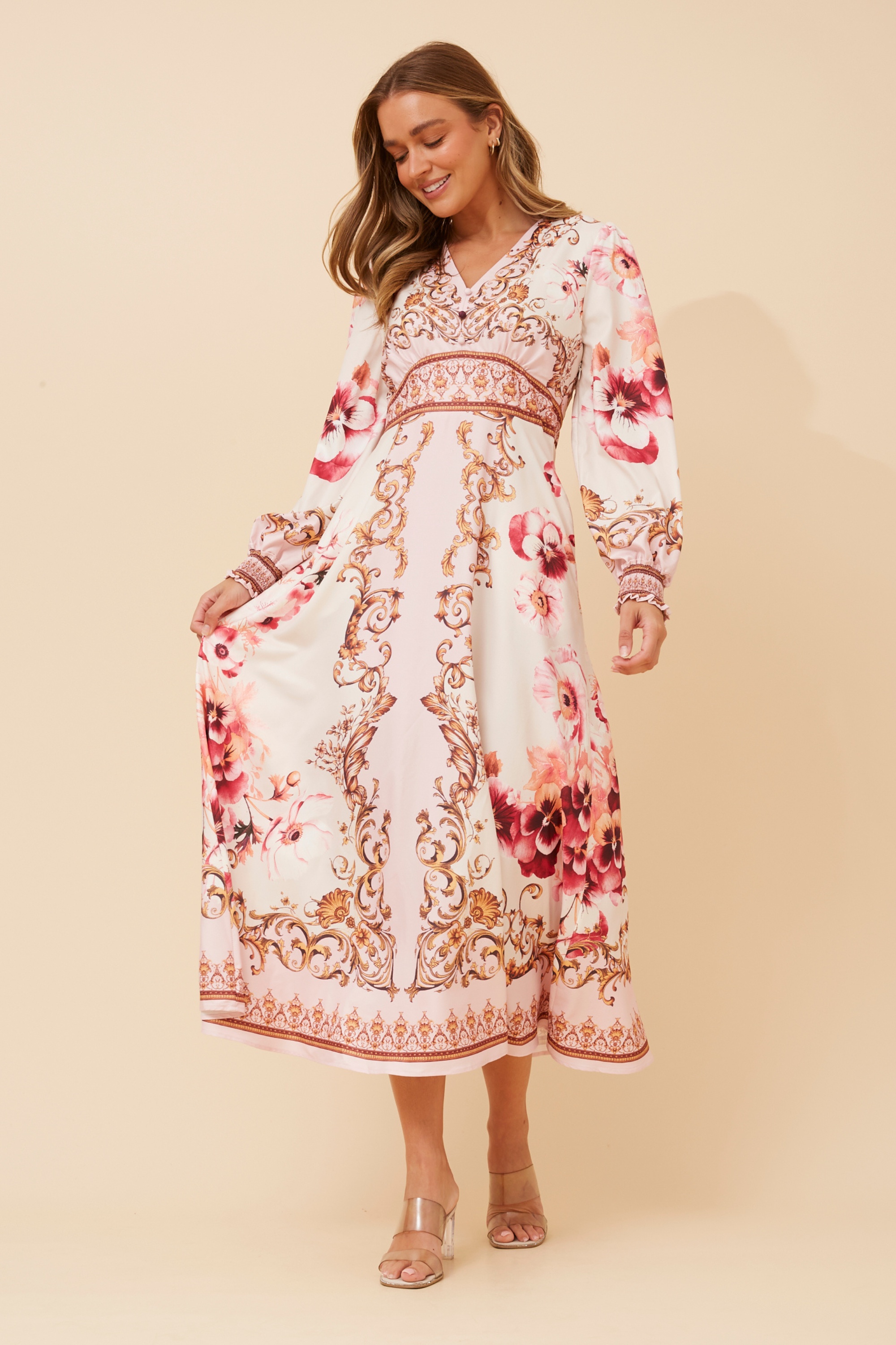 CATALEYA ARABESQUE PRINT DRESS