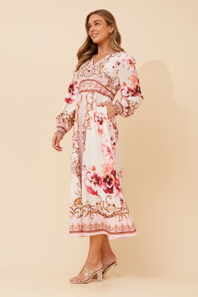 CATALEYA ARABESQUE PRINT DRESS