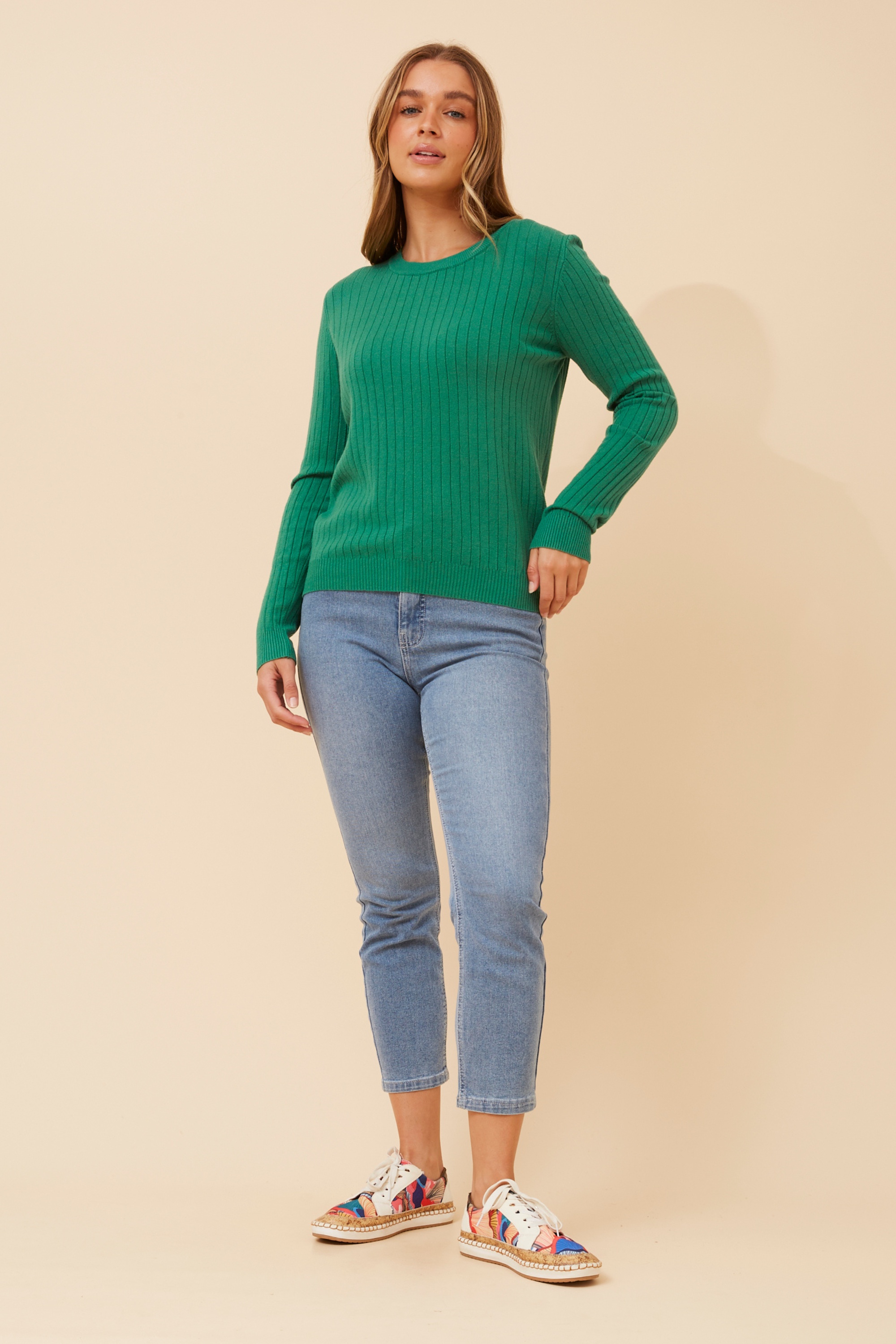 CATY SOLID KNIT PULLOVER