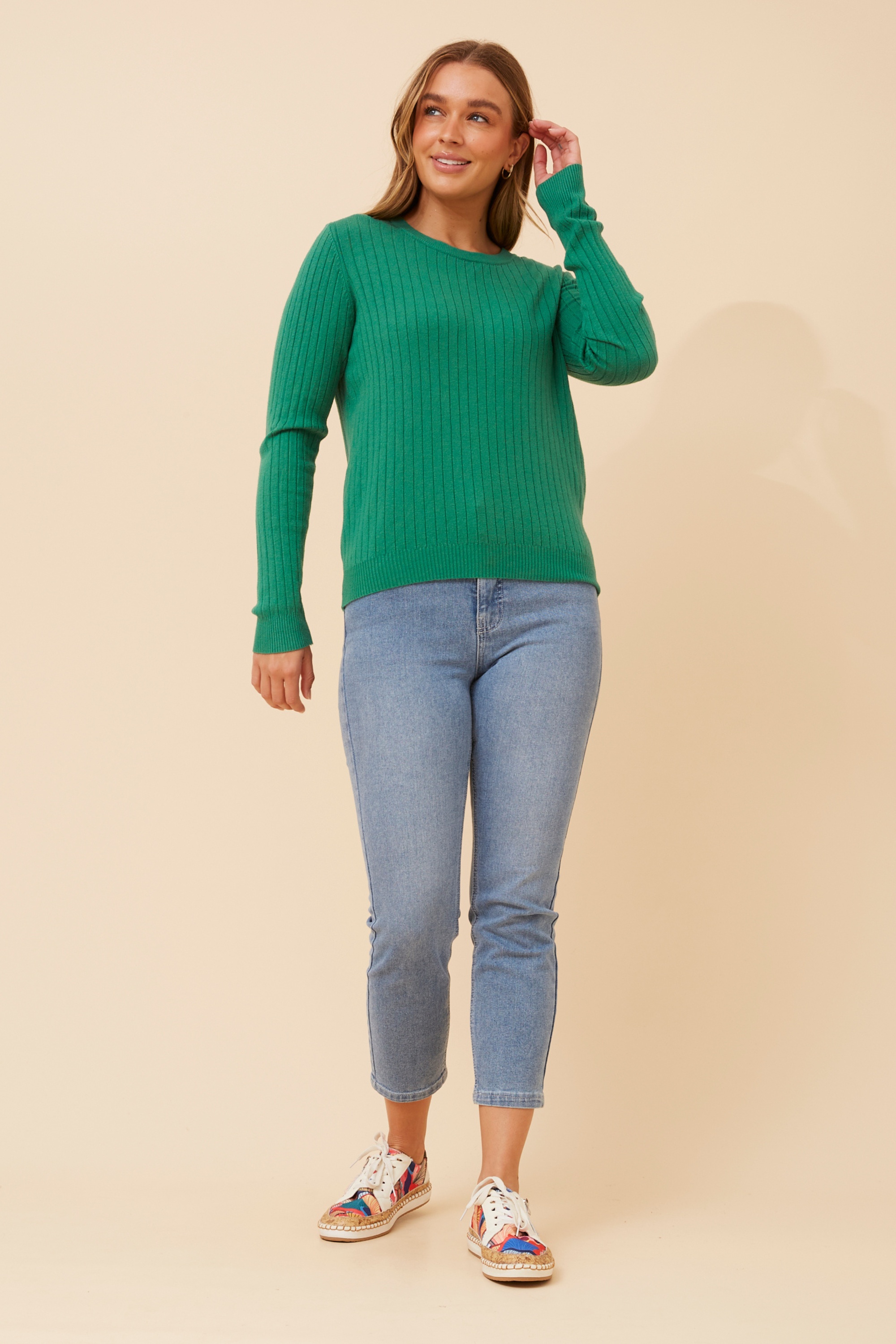 CATY SOLID KNIT PULLOVER