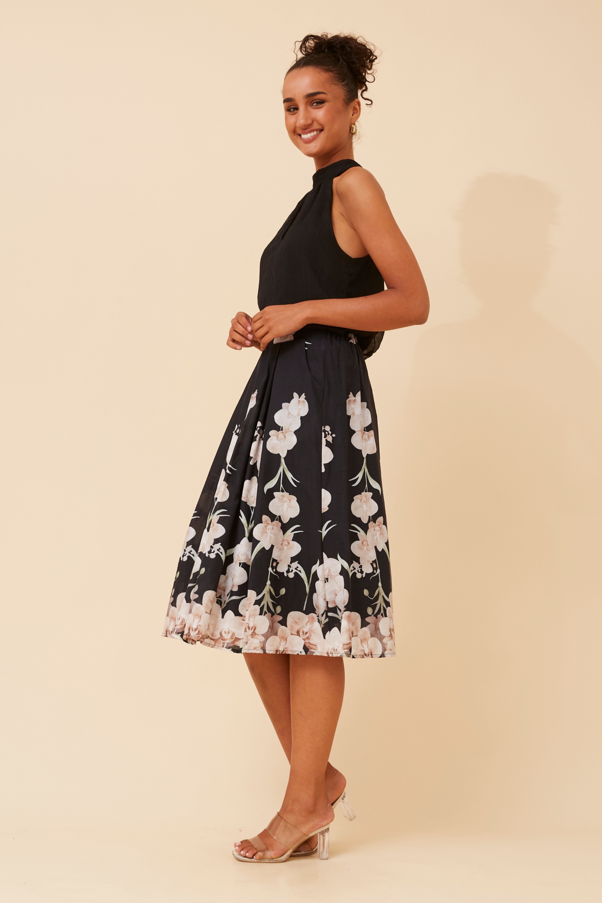 CEDAR FLORAL PRINT MIDI SKIRT