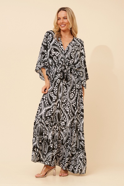 CHANDRA PAISLEY PRINT MAXI DRESS