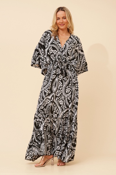 CHANDRA PAISLEY PRINT MAXI DRESS