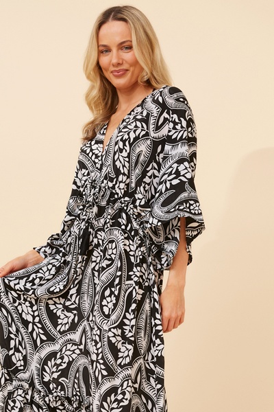 CHANDRA PAISLEY PRINT MAXI DRESS
