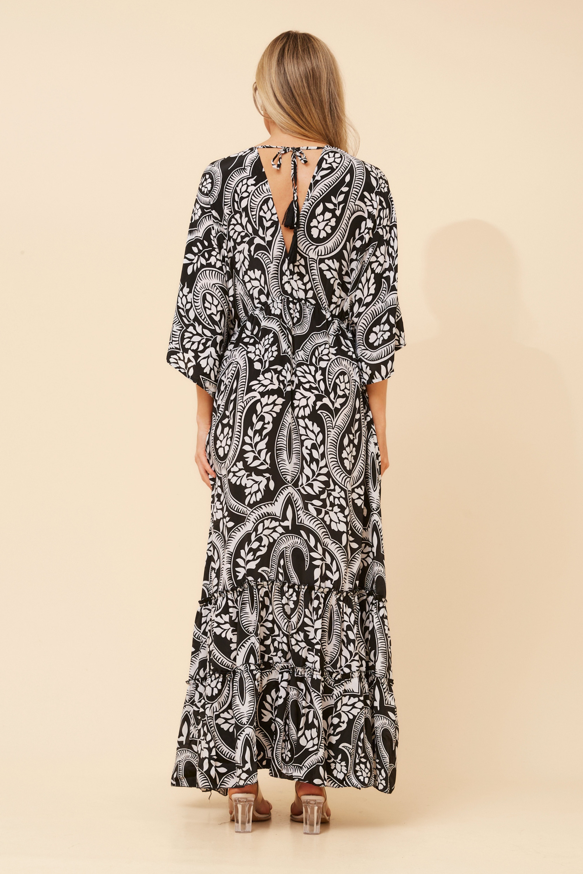 CHANDRA PAISLEY PRINT MAXI DRESS