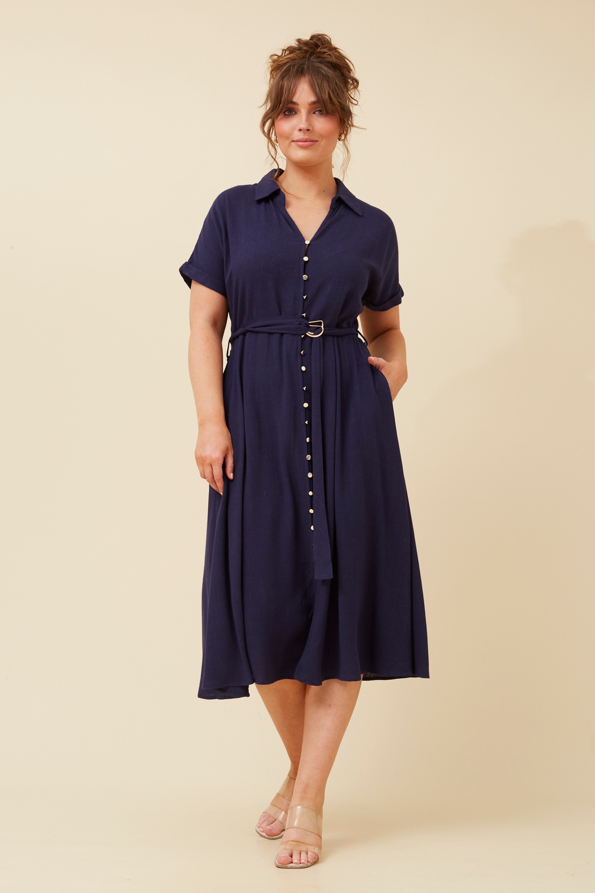 CHAPEL LINEN SHIRT DRESS