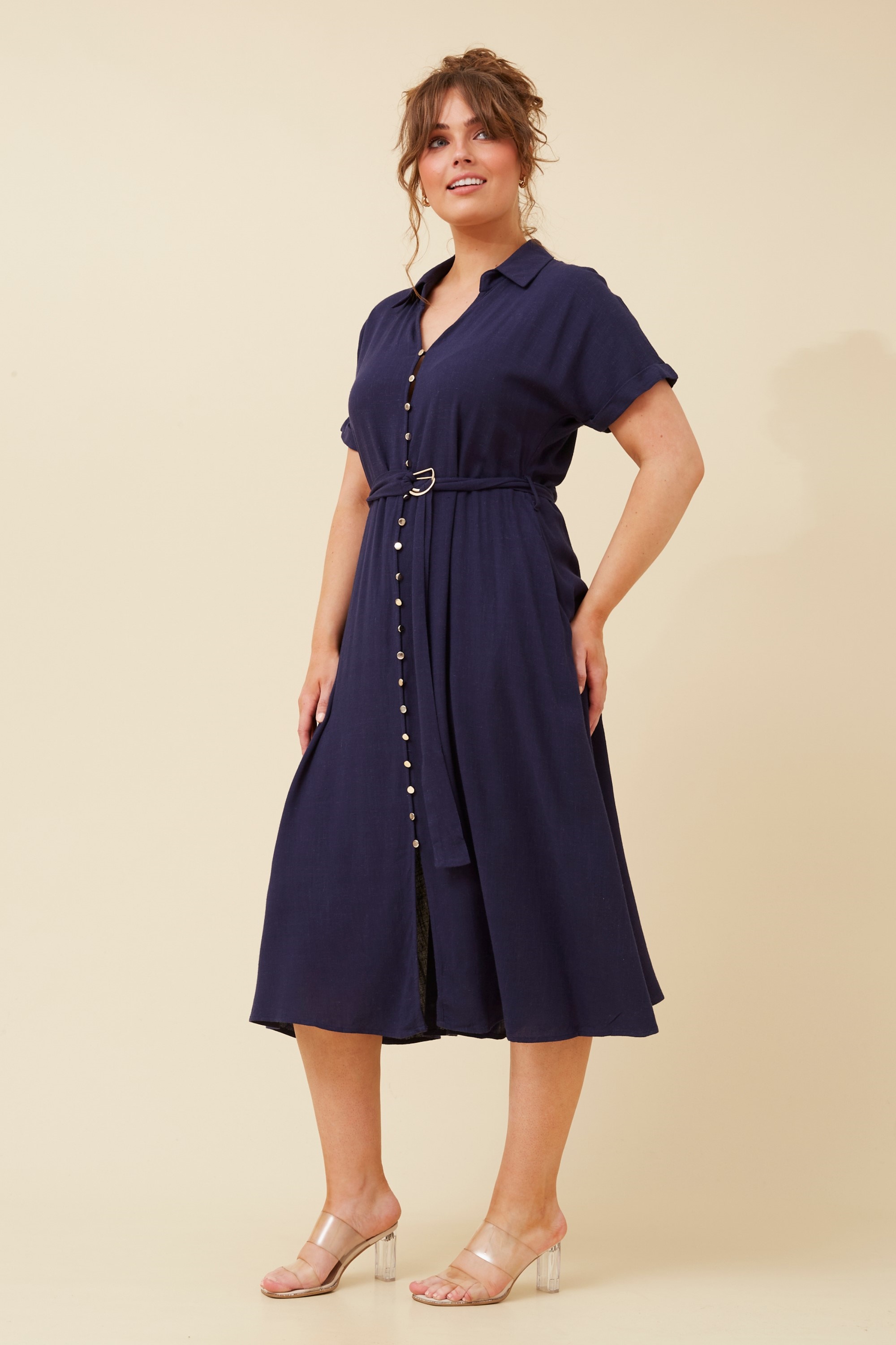 CHAPEL LINEN SHIRT DRESS