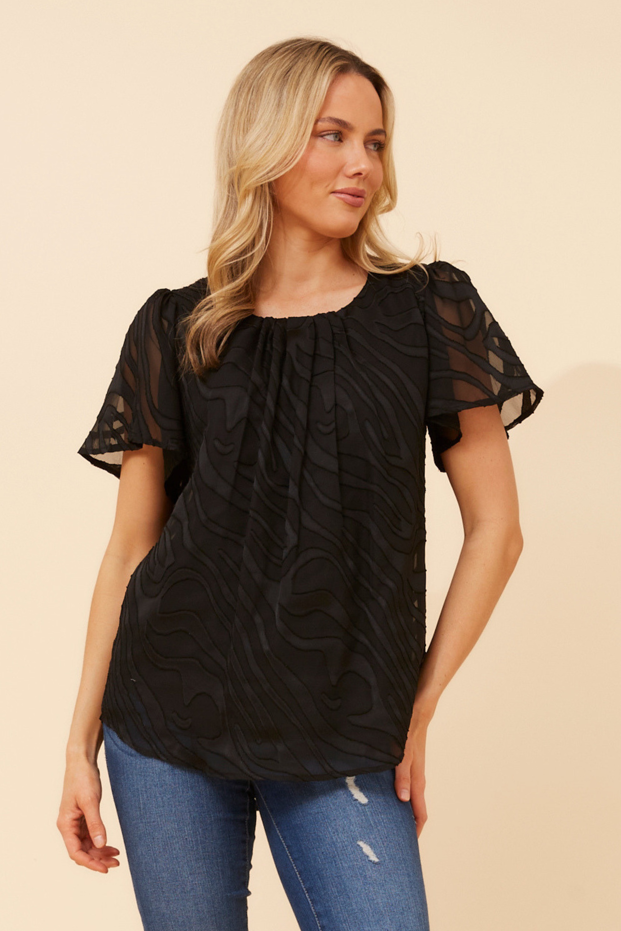 CHARLETTE BURNOUT BLOUSE