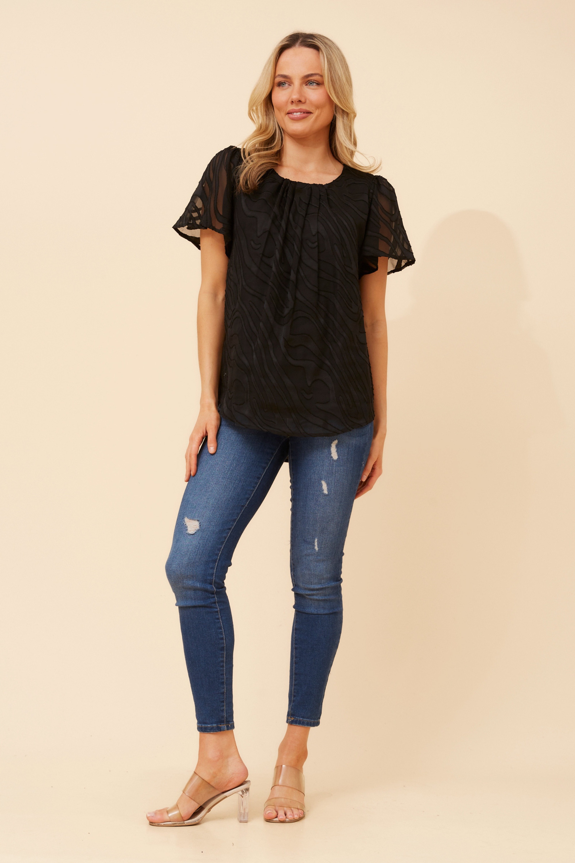 CHARLETTE BURNOUT BLOUSE