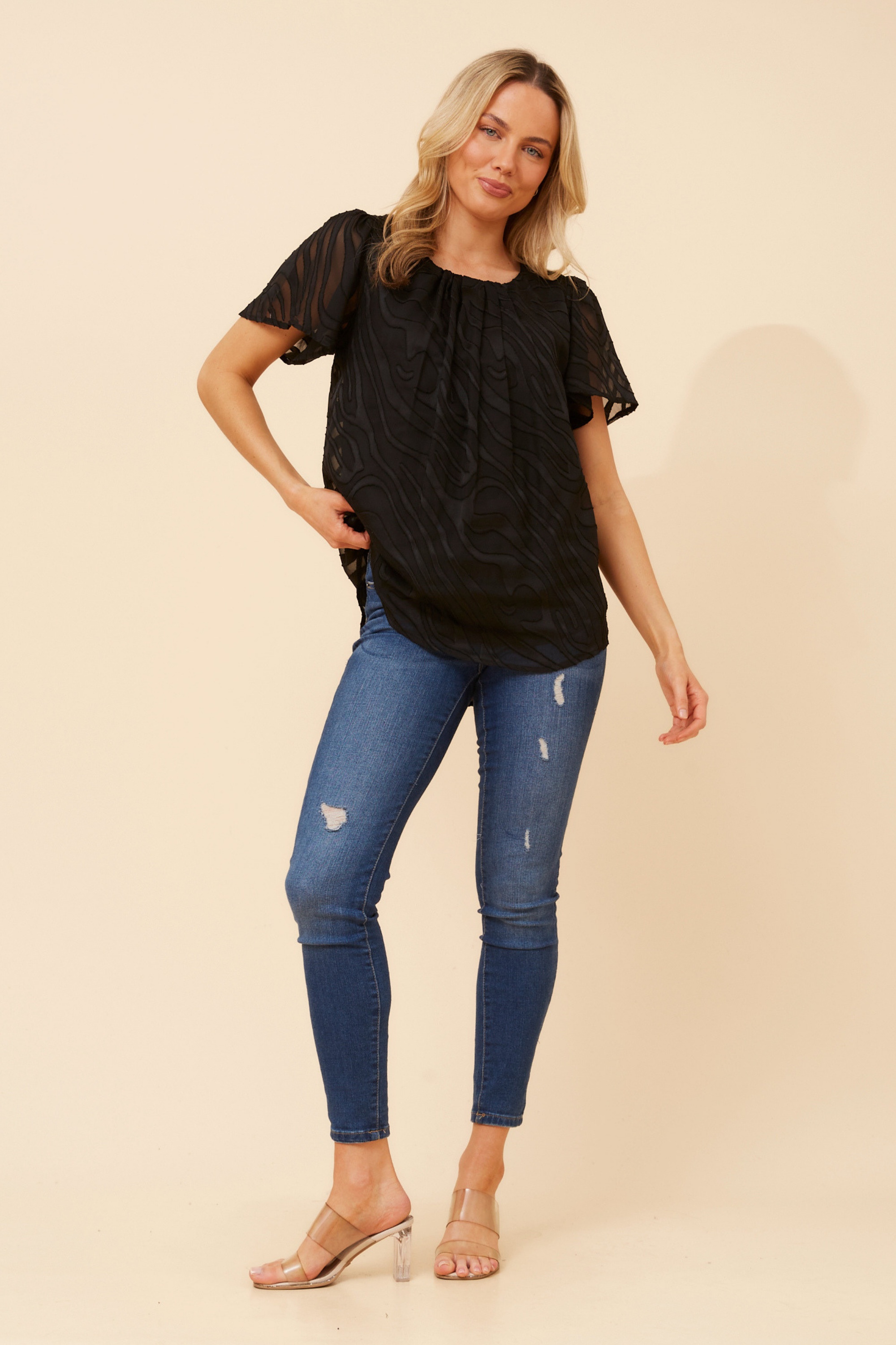 CHARLETTE BURNOUT BLOUSE