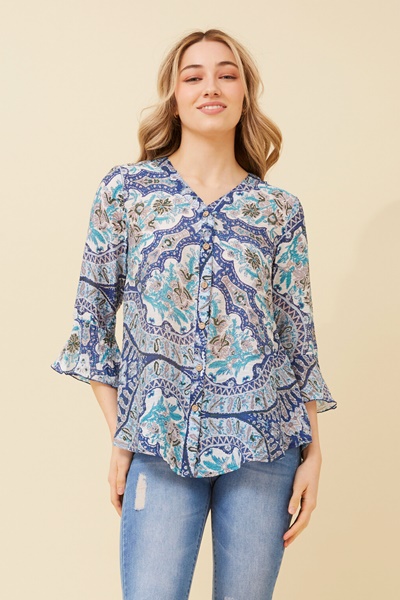 CHARLOTTE BOHO PRINT TOP