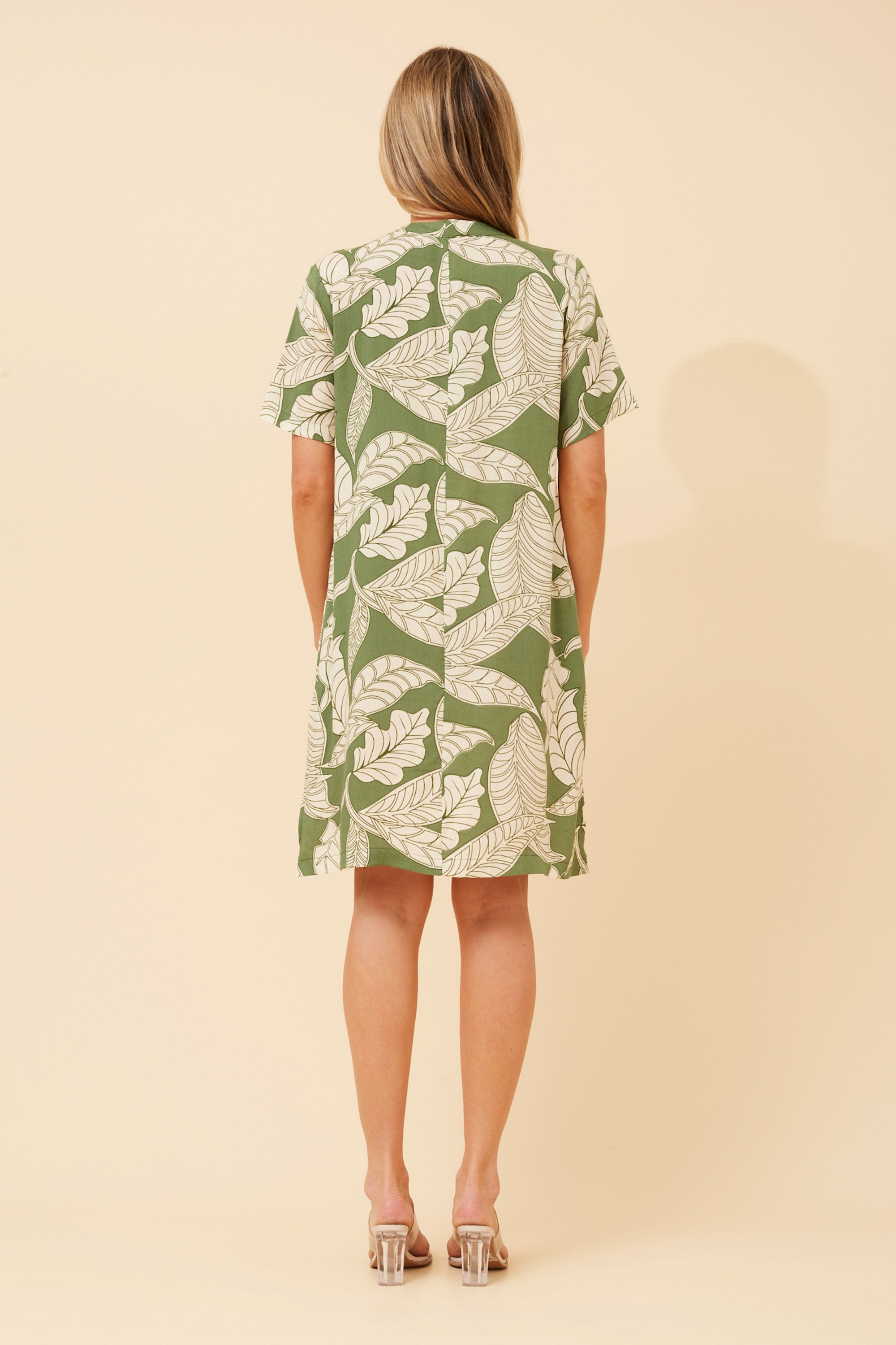 CHAVA LEAF PRINT DRESS