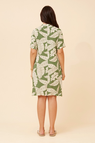 CHAVA LEAF PRINT DRESS