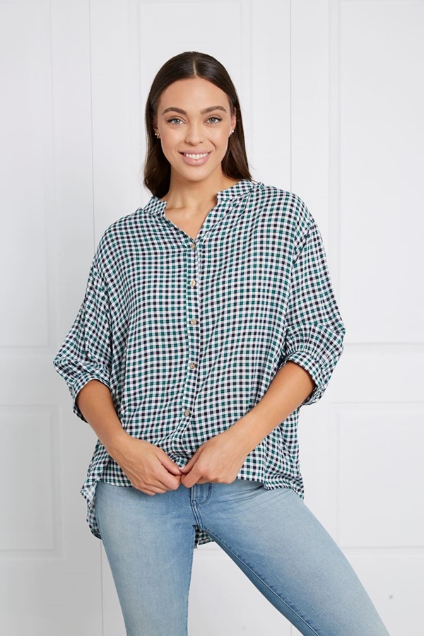CHECK BUTTON FRONT SHIRT CHECK BUTTON FRONT SHIRT