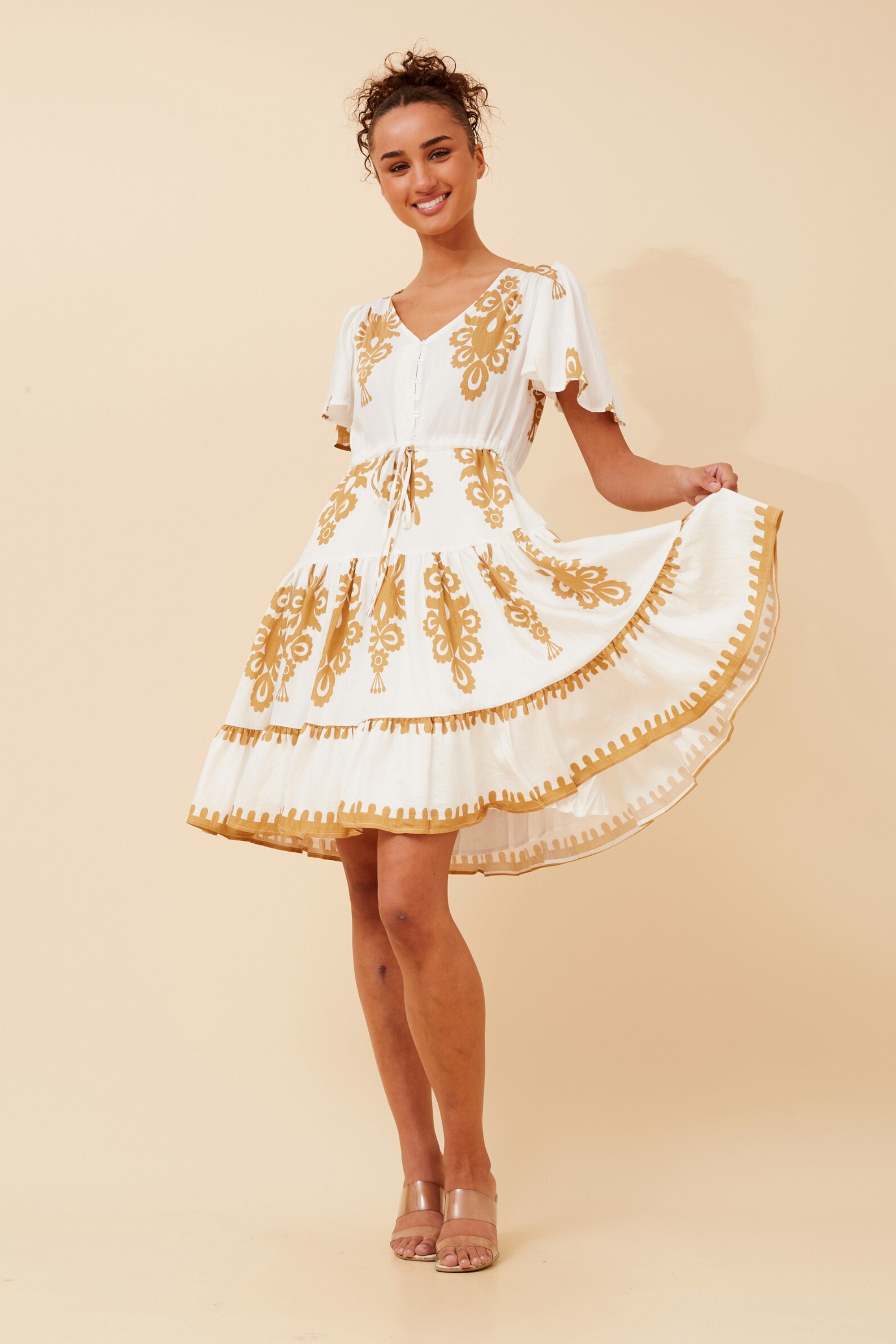 CHLOE BORDER PRINT DRESS