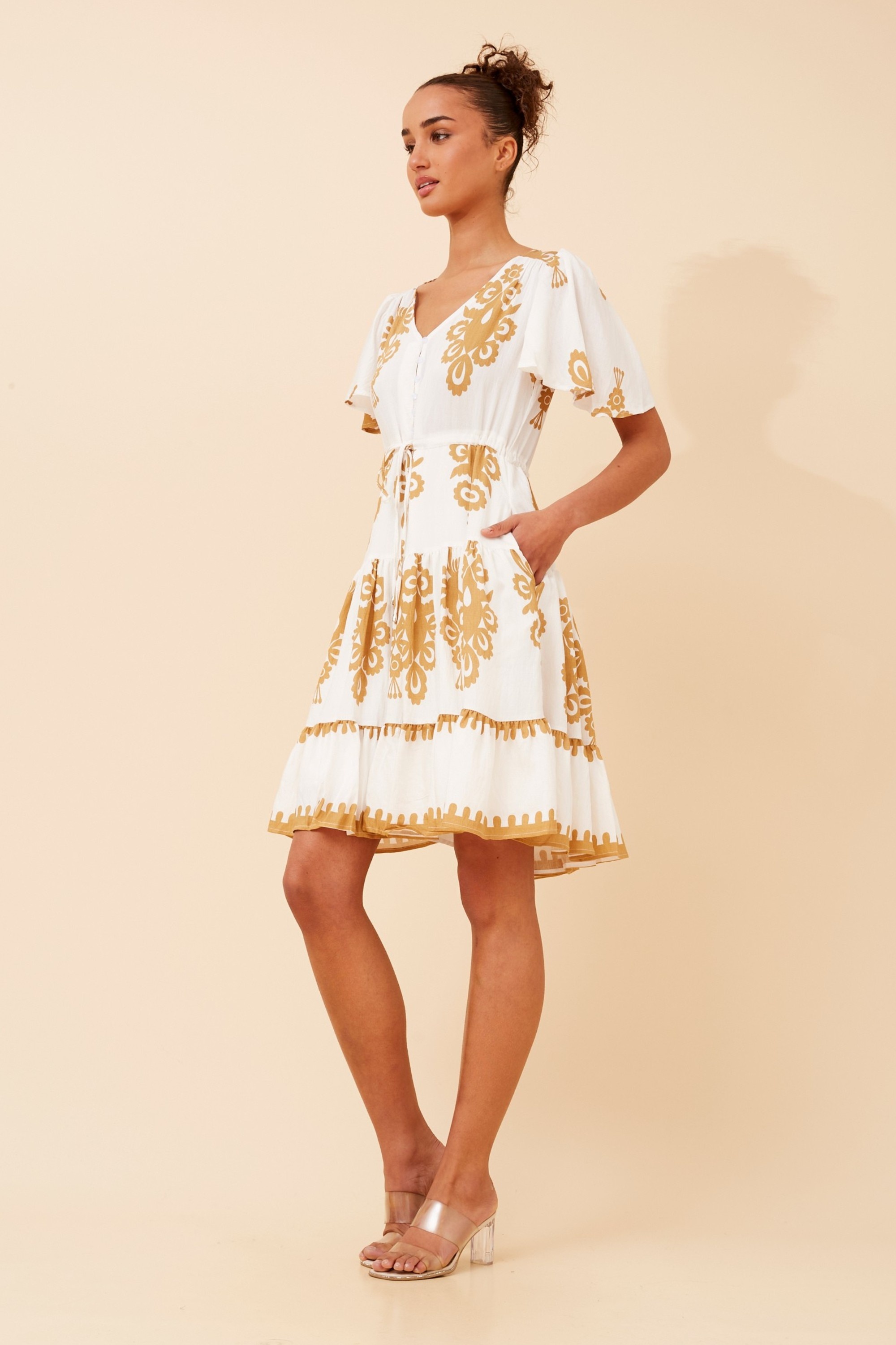 CHLOE BORDER PRINT DRESS