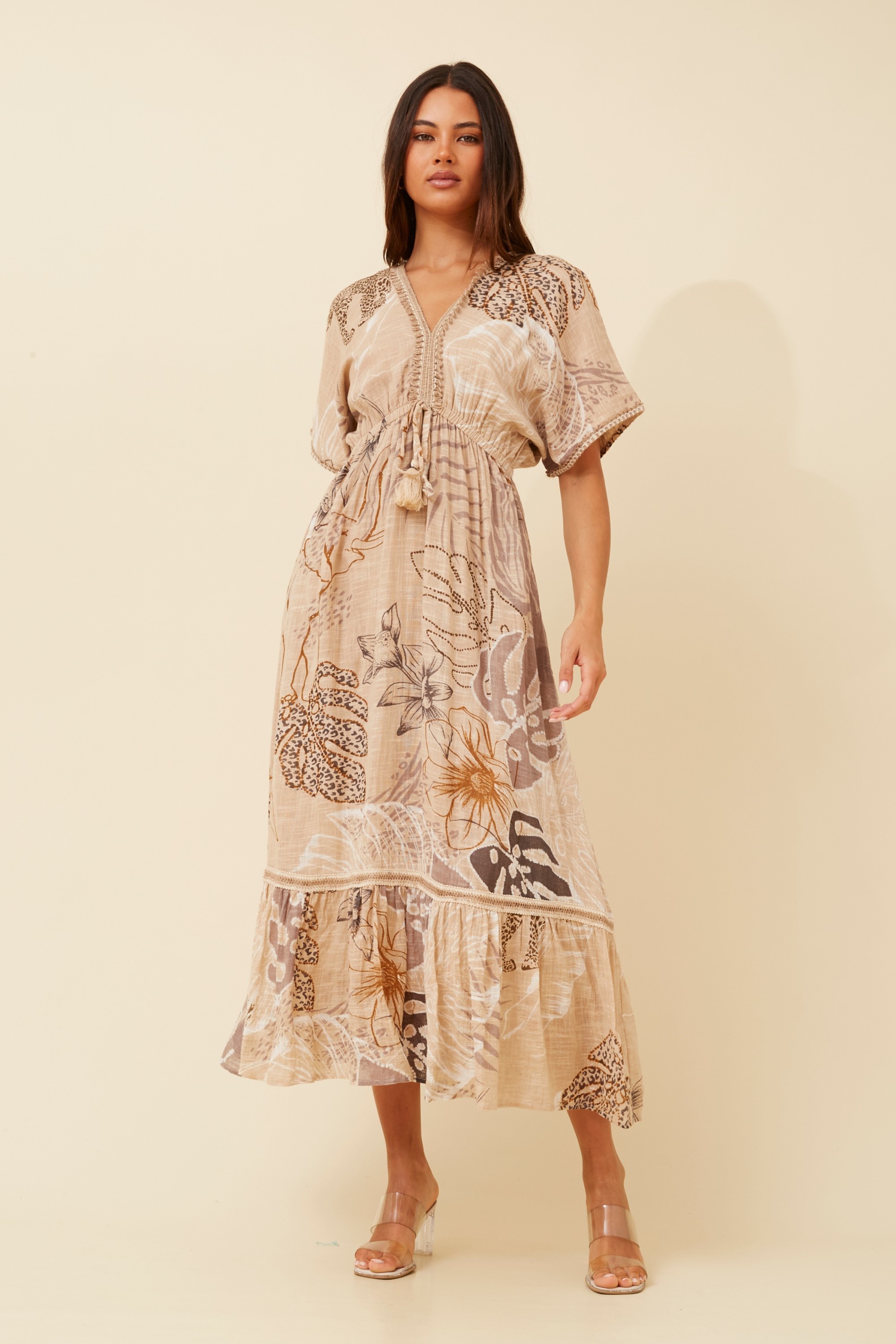 CHRISTINA BOTANICAL PRINT MAXI DRESS