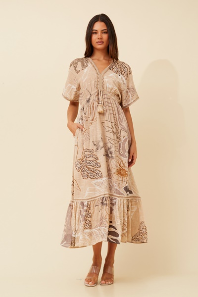 CHRISTINA BOTANICAL PRINT MAXI DRESS